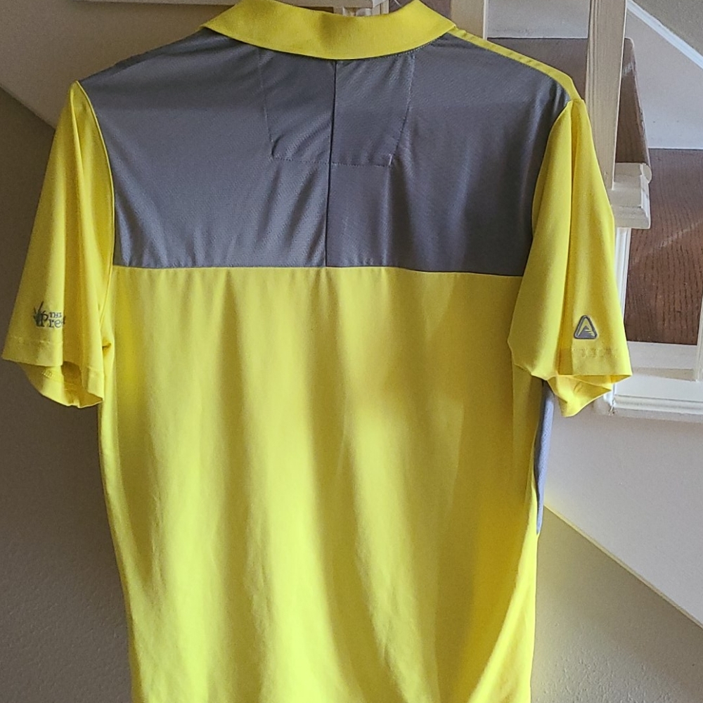 Mens yellow/gray golf shirt By Antigua. Good Condition. - Picture 2 of 10